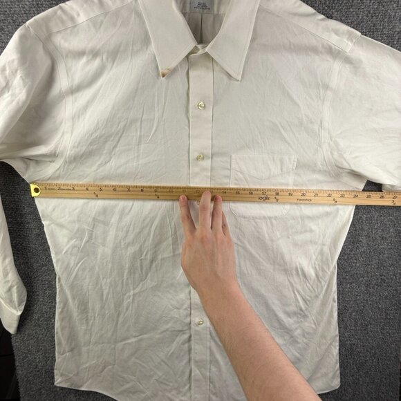 Brooks Brothers White Long Sleeve 17 33 Slim Fit Non Iron Button Up Shirt *** - Picture 5 of 16